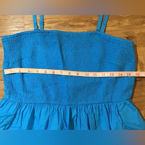 ππ ON SALE NWOT Blue Convertible Spaghetti Strap Smocked Dress - Picture 7 of 13
